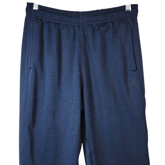 AND1 Mens Track Pants Blue Medium Cinch Fleece Pull On Drawstring Zip Pocket - Picture 2 of 11